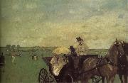 Edgar Degas Carriage on racehorse ground Spain oil painting artist